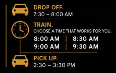 Drop Off. Train. Pickup.